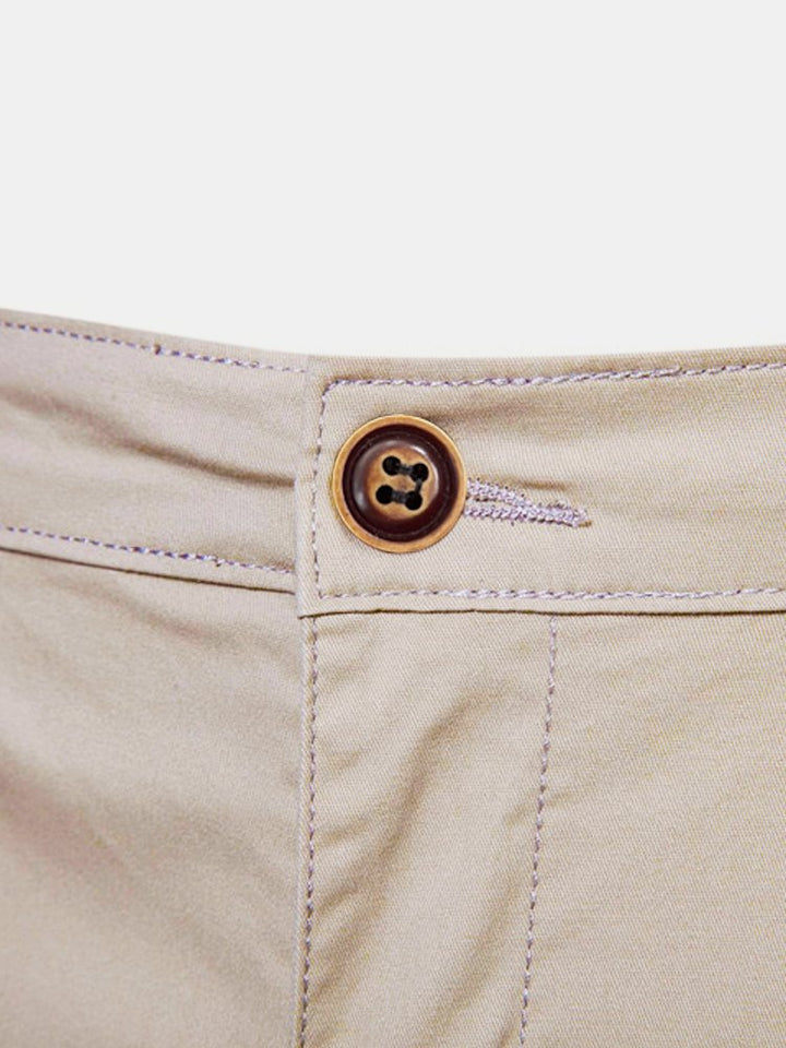 Cotton Casual Shorts Straight Cropped Pants Plus Size Solid Color Basics