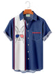 Alohadaddy Vintage Bowling Splice Easter Rabbit Flag Print Chest Bag Holiday Shirt Plus Size Shirt