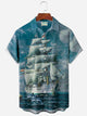 Alohadaddy Vintage Nautical Sailing Men's Button Pocket Shirt