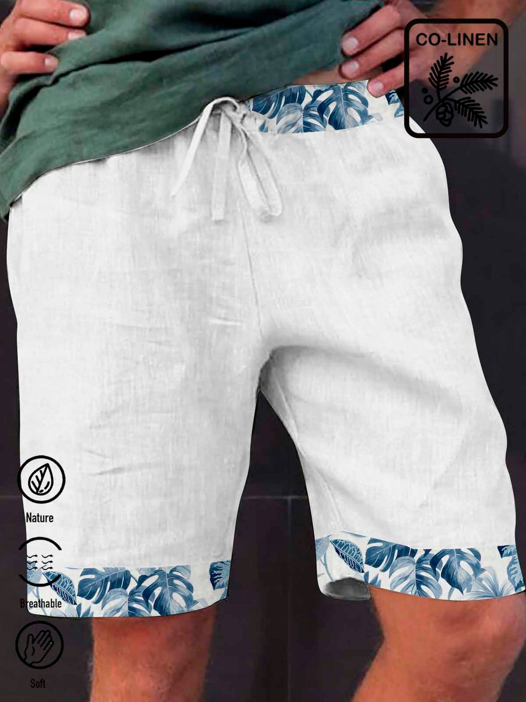 Alohadaddy Cotton Linen Hawaiian Tropical Plant Men&