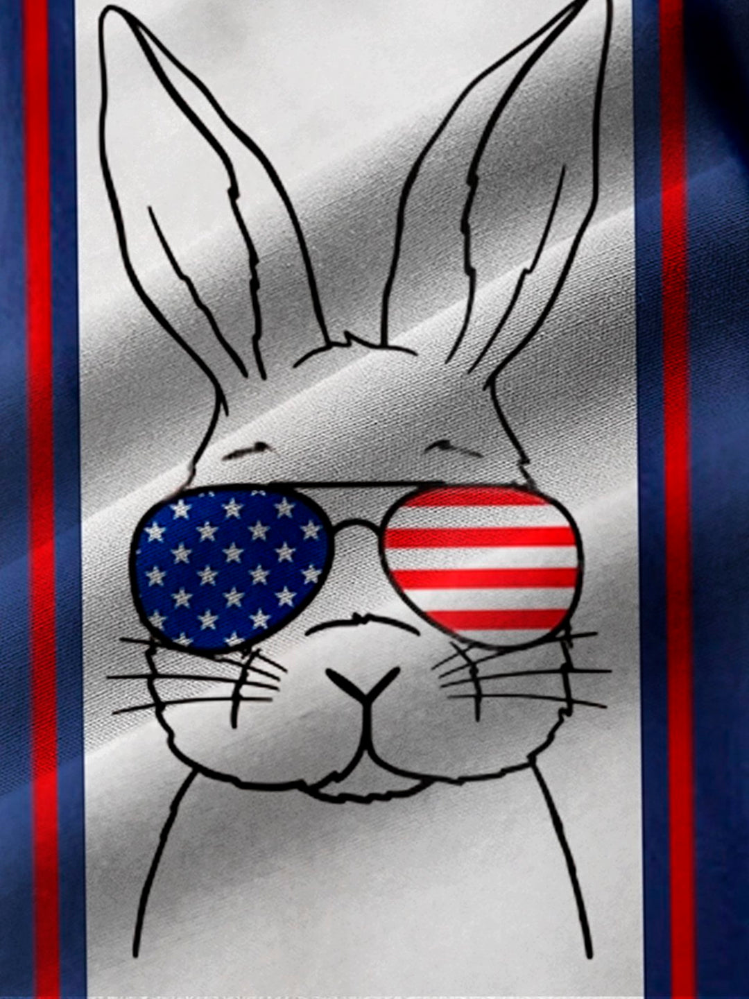 Alohadaddy Vintage Bowling Splice Easter Rabbit Flag Print Chest Bag Holiday Shirt Plus Size Shirt