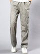 Men's Elastic Belt Straight Loose Fit Cotton Plus Size Plus Size Casual Trousers