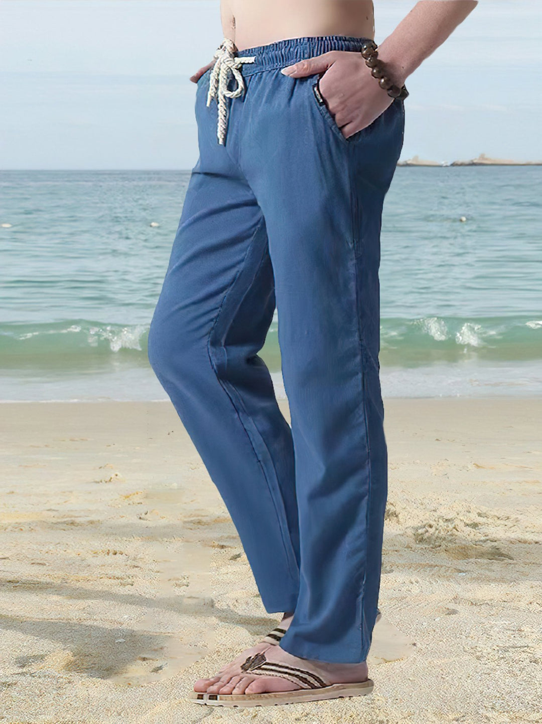 Pantalones casuales de color liso para hombre