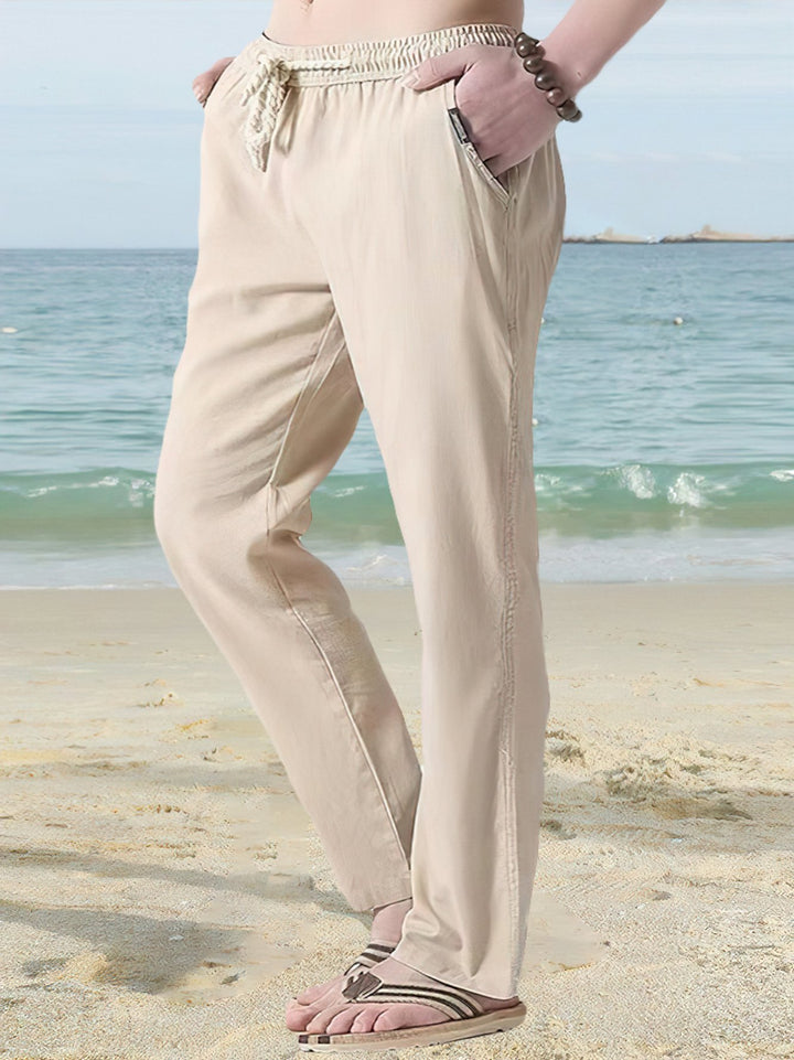 Pantalones casuales de color liso para hombre