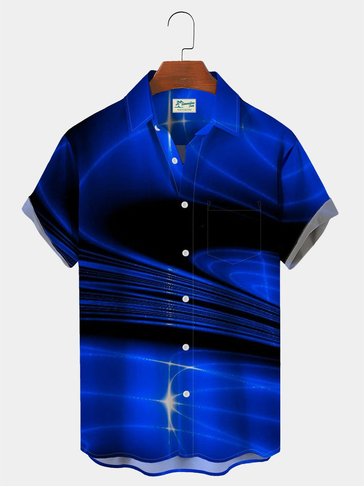 Camisa de talla grande con estampado gradual de arte tecnológico rojo de Alohadaddy