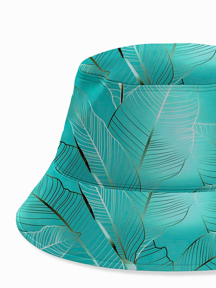 Sombrero de pescador con estampado de hojas y plantas hawaianas de Alohadaddy para hombre