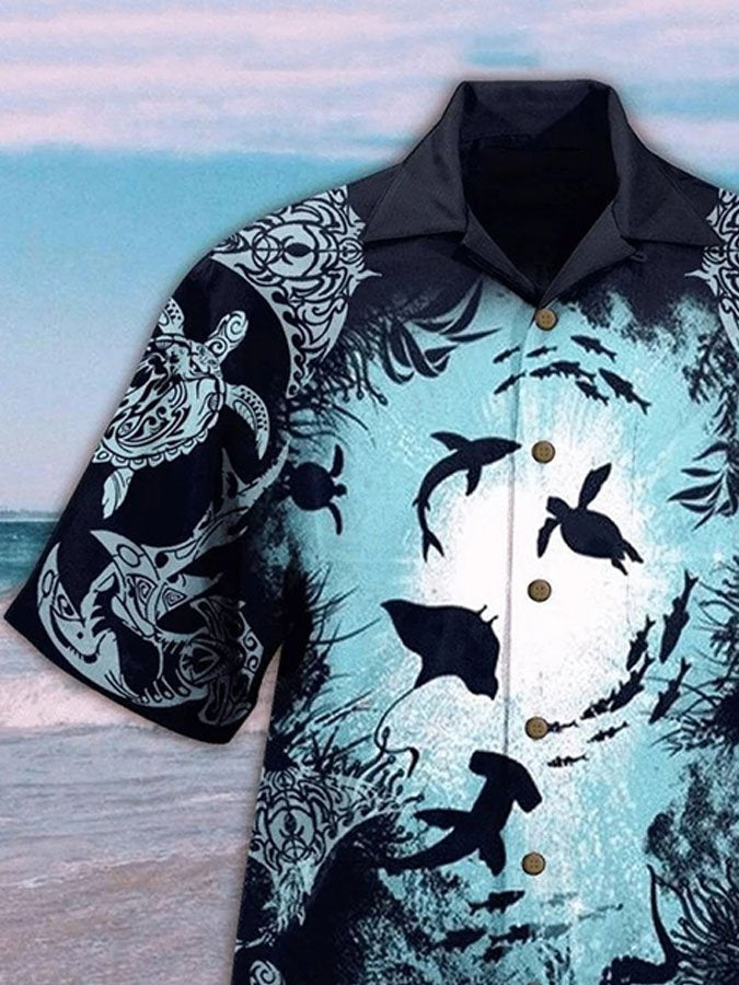 Cosy Hubs Turtle Aquarium Life Colorful Unique Unisex Hawaiian Shirt For Men