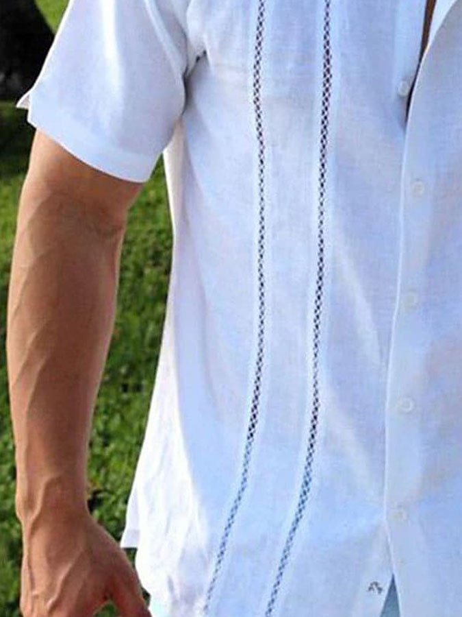 Alohadaddy Cotton-Linen Casual Shirts Natural Breathable Summer Lightweight Hawaiian Shirts