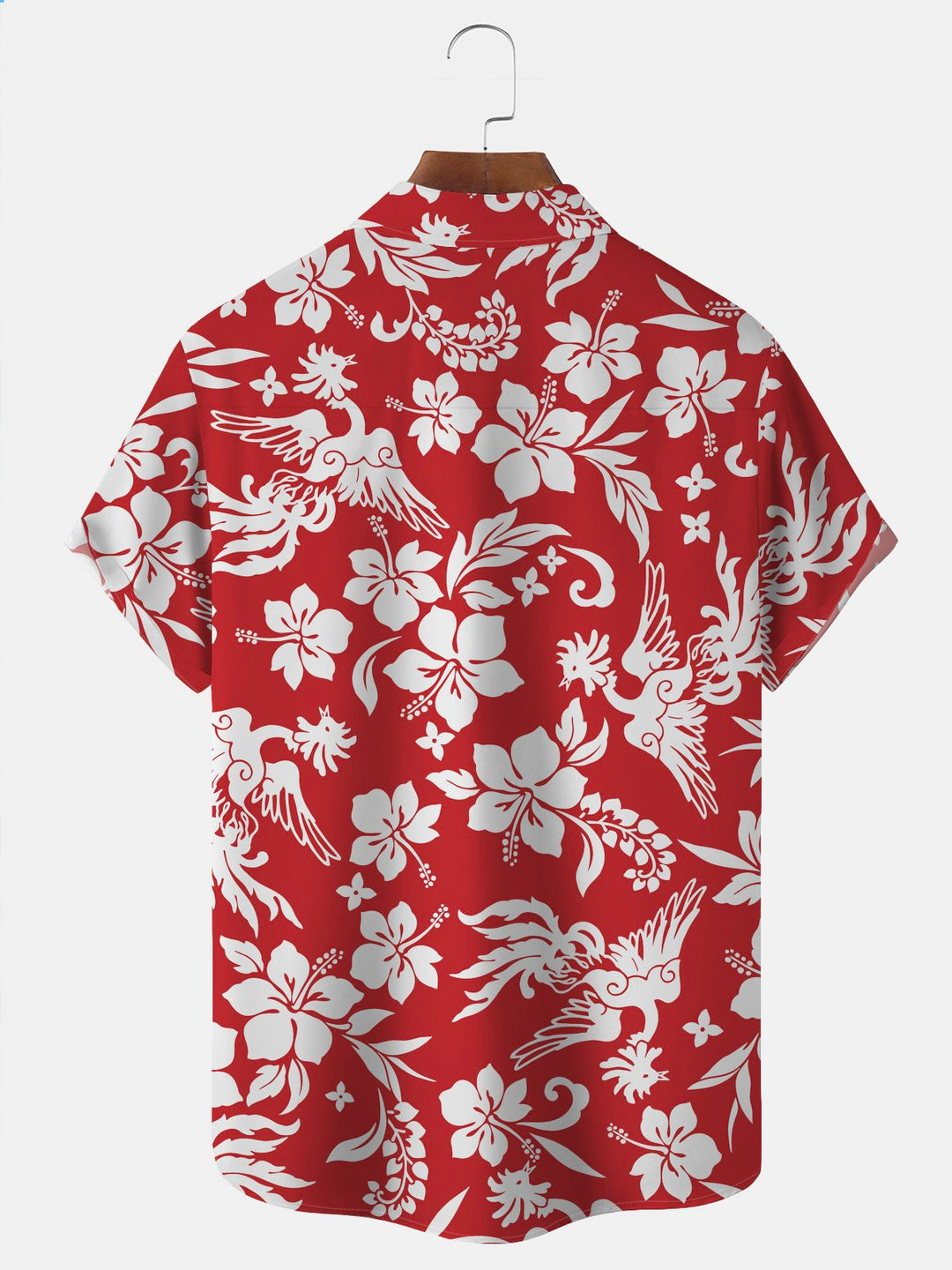 Alohadaddy Cotton Linen Vintage Red Coconut Tree Hawaiian Oversized Aloha Shirt