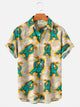 Alohadaddy Hawaiian 50s Cartoon Dinosaur Print Men's Button Pocket Shirt
