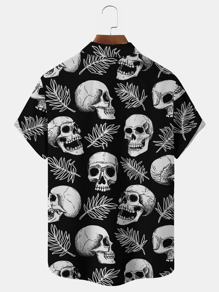 Alohadaddy Beach Vacation Skull Palm Leaf Men&