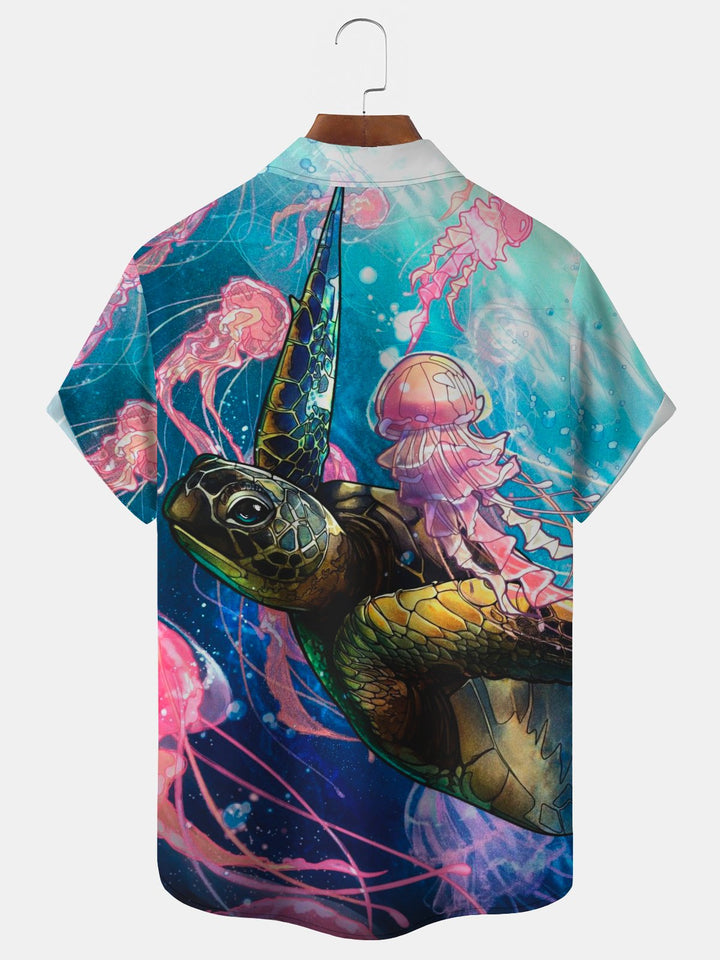 Alohadaddy Turtle Jellyfish Beach Vacation Art Men&