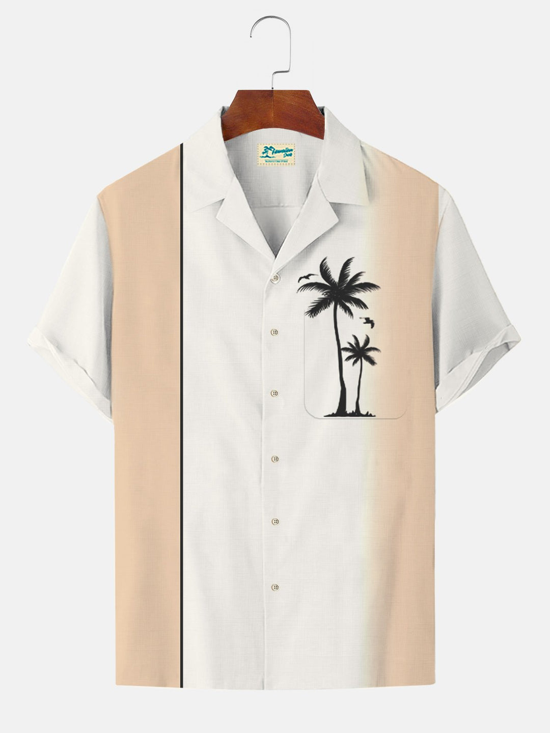 Alohadaddy Cotton-Linen Vacation Striped Coconut Tree Decoration Men&