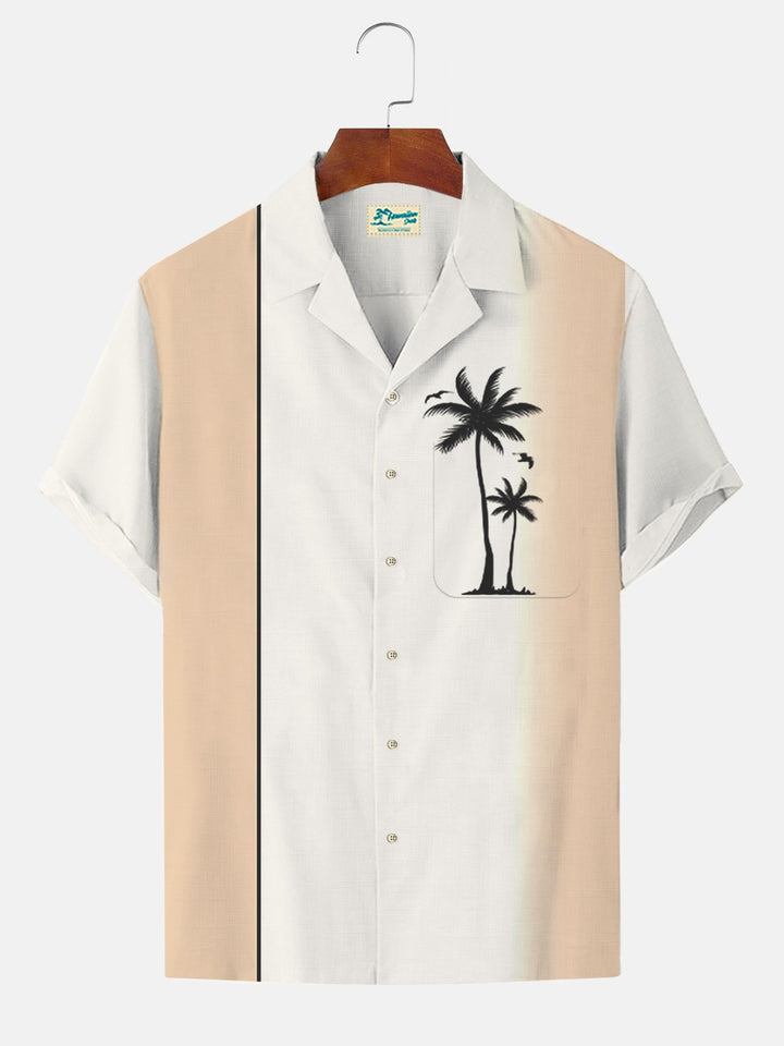 Alohadaddy Cotton-Linen Vacation Striped Coconut Tree Decoration Men&