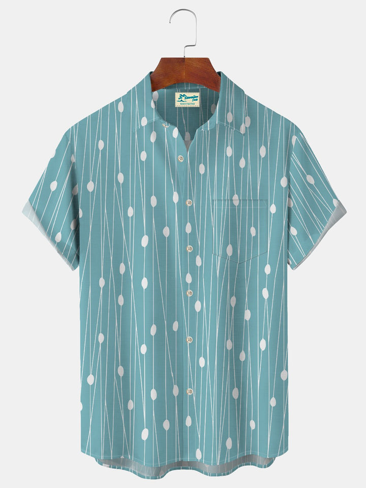 Alohadaddy Casual Cotton-Linen Wave-Point Irregular Line Men&