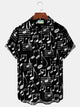 Alohadaddy Music Note Men's Button Pocket Shirt