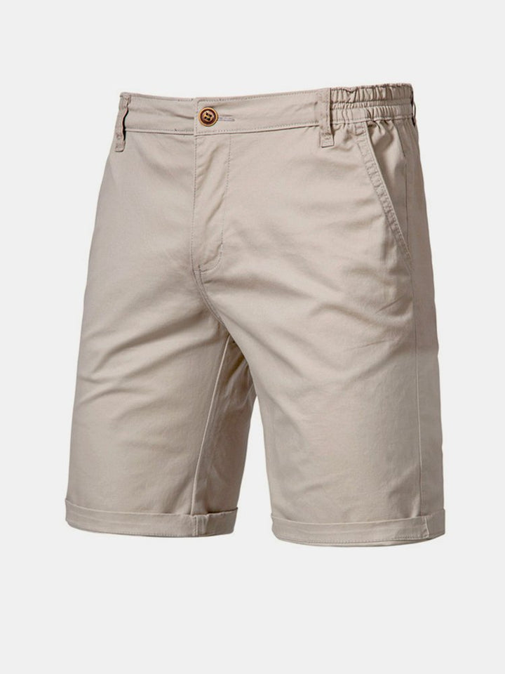 Cotton Casual Shorts Straight Cropped Pants Plus Size Solid Color Basics