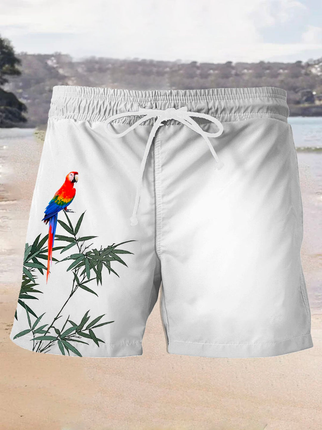 Alohadaddy Hawaiian Parrot Bamboo Leaf Printed Men&