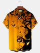 Alohadaddy Halloween Print Beach Men's Hawaiian Oversized Short Sleeve Shirt with Pockets