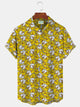 Alohadaddy Men's Hawaiian Cartoon Duck Oversized Print Shirt