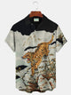 Alohadaddy Print Beach Men's Hawaiian Oversized Shirt with Pockets