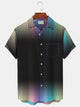 Alohadaddy men's polka dot stripe print oversized button-down short-sleeved shirt