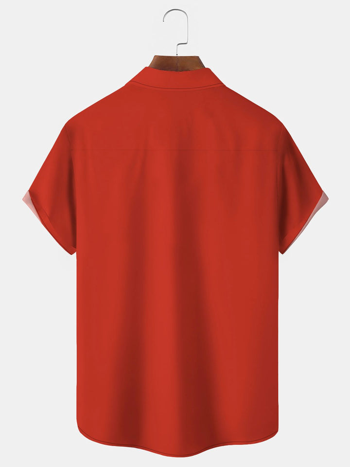 Chemise boutonnée à poche pour homme avec imprimé de Noël Alohadaddy Holiday