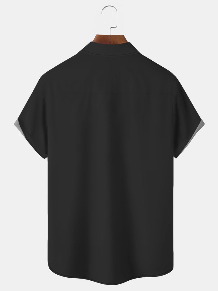 Camisa con bolsillo abotonado para hombre con estampado de campana de Año Nuevo Alohadaddy