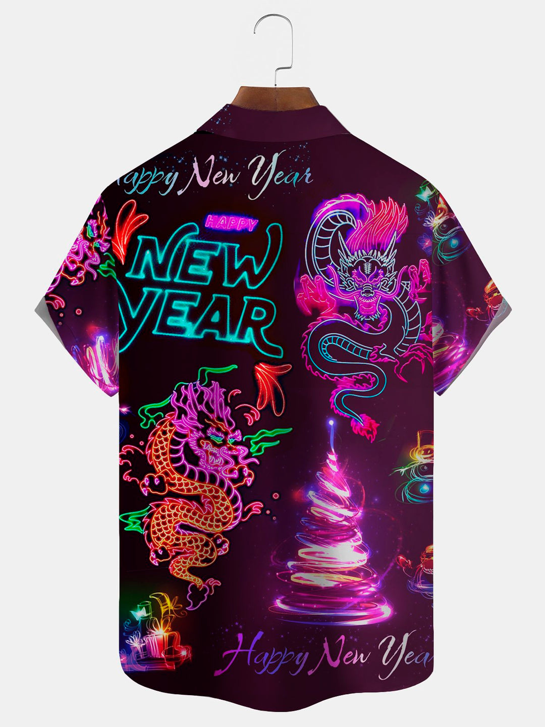 Camisa con botones y bolsillo para hombre con estampado del Año Nuevo del Dragón de Alohadaddy