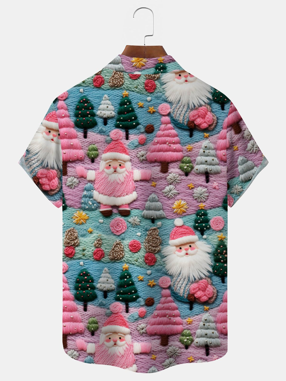 Camisa con bolsillos abotonados para hombre con estampado de gnomos navideños de Alohadaddy