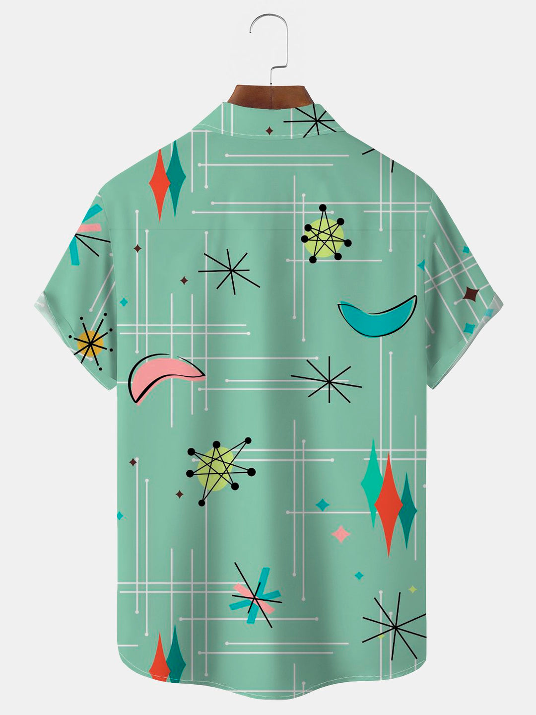 Alohadaddy Vintage Mid-Century Geometric Green Men&