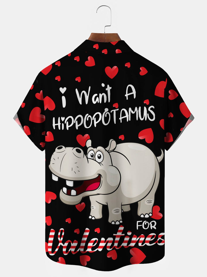 Alohadaddy Valentine Heart Hippo Print Men&