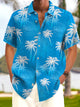 Alohadaddy Hawaiian Coconut Tree Print Men's Button Pocket Shirt