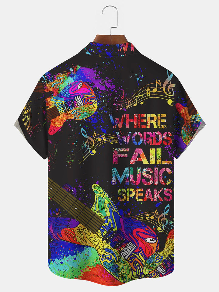 Alohadaddy Vintage Music Instrument Notes Printed Men&