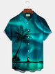 Camisa hawaiana con bolsillos abotonados y estampado de árboles de coco Aurora de Alohadaddy para hombre