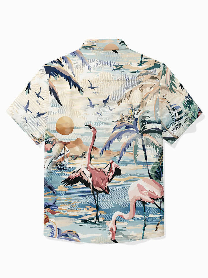 Alohadaddy Hawaiian Shirt Flamingo &amp; Tops