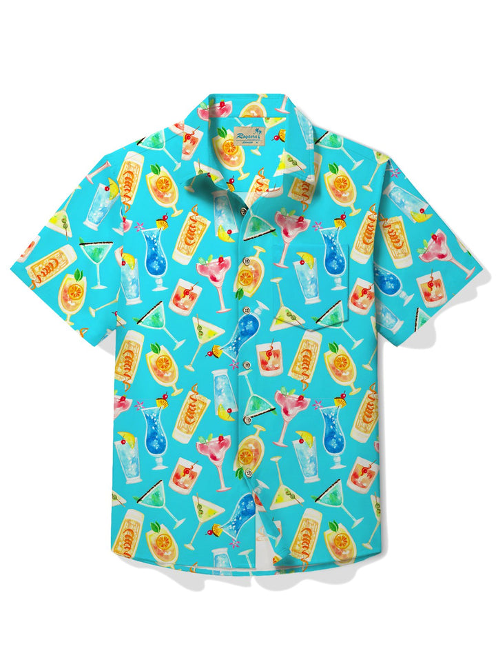 Camisa hawaiana de cóctel Alohadaddy para hombre, camisa hawaiana con bolsillos abotonados para acampar, talla grande