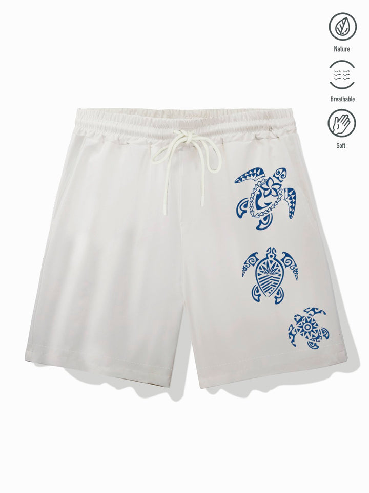 Pantalones cortos casuales de secado rápido para hombre con estampado de tortugas marinas de Alohadaddy Hawaii