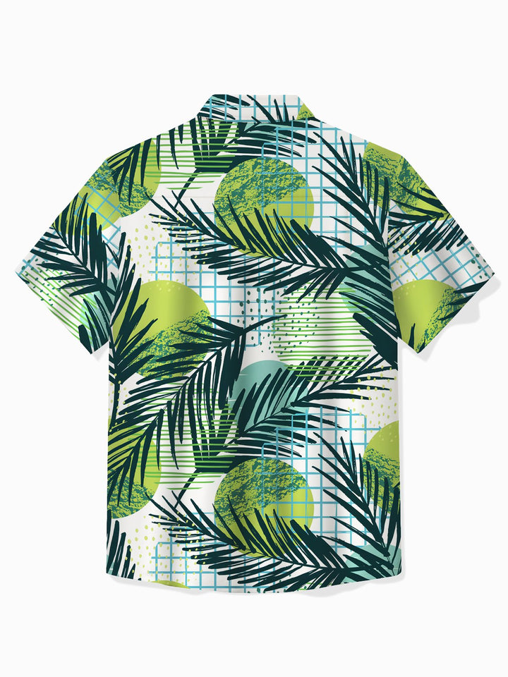 Alohadaddy Hawaiian Shirt Botanical Geometric Print Men&