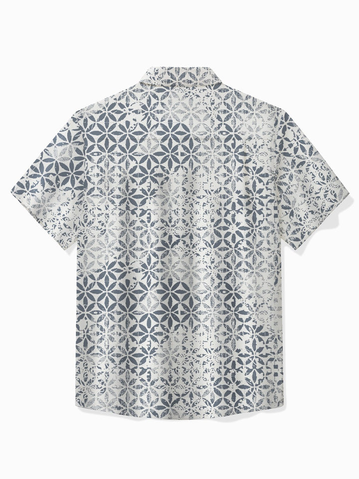 Camisa hawaiana con bolsillo y textura abstracta retro Alohadaddy para hombre, camisa de camping, talla grande