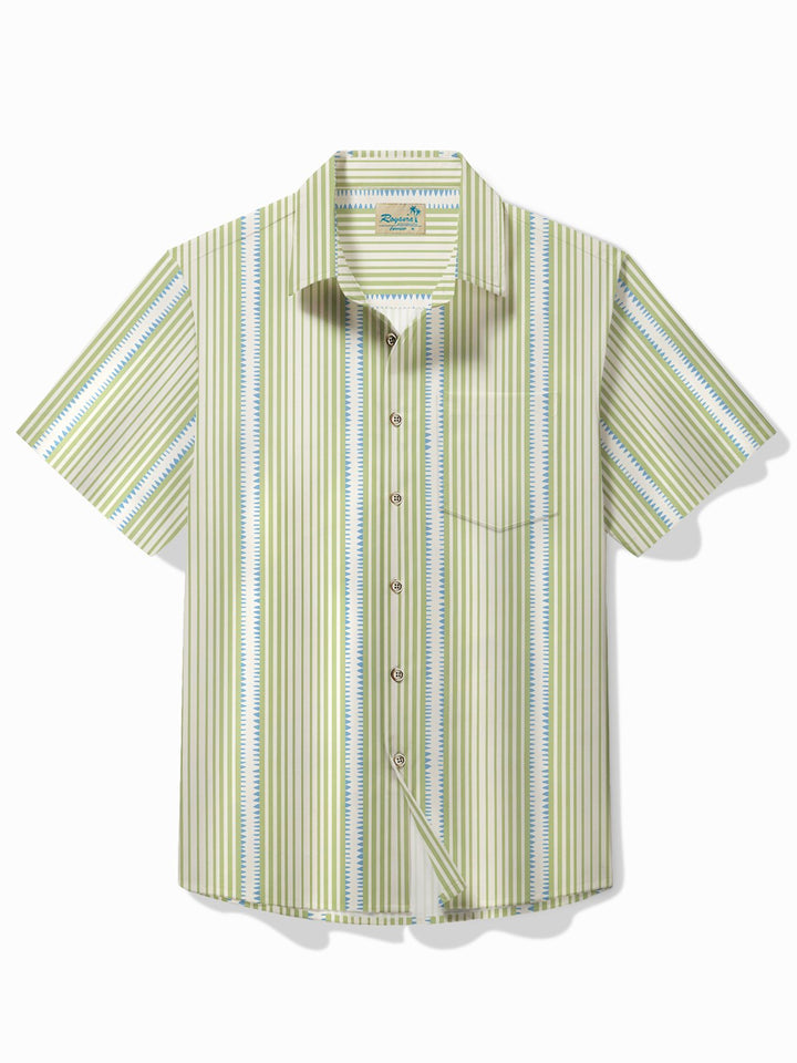 Camisa hawaiana básica de rayas Alohadaddy para hombre, camisa de camping con bolsillo, elástica, de fácil cuidado, talla grande