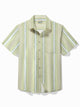 Alohadaddy Basic Striped Men's Hawaiian Shirt Stretch Easy Care Pocket Camping Shirt Big Tall