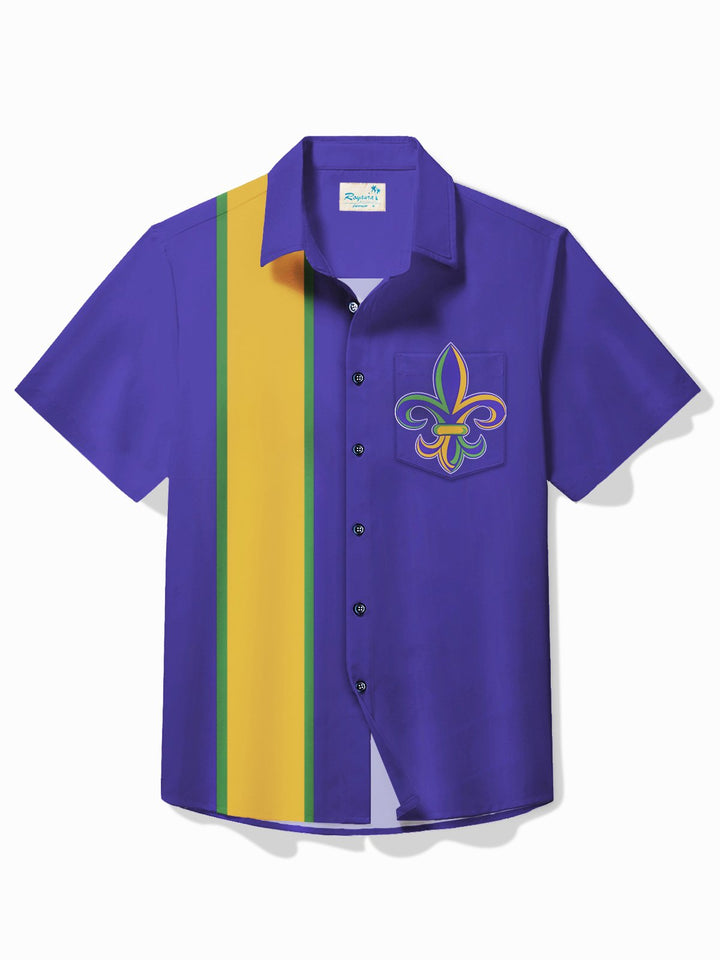 Camisa de fiesta de talla grande con estampado de estructura de bolos en contraste de carnaval de Alohadaddy