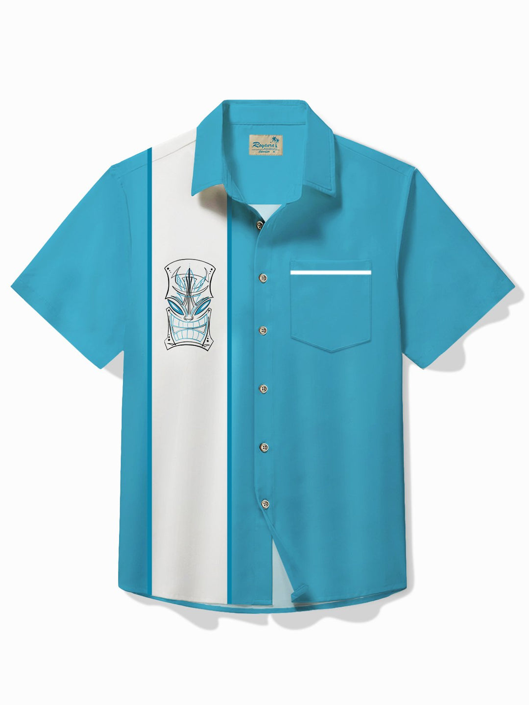Camisa hawaiana de fácil cuidado y elástica para hombre, estilo retro, con construcción de bolos y estilo Tiki, de Alohadaddy