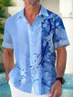 Alohadaddy Hawaiian Floral Plum Blossom Cherry Blossom Men's Button Down Pocket Shirt