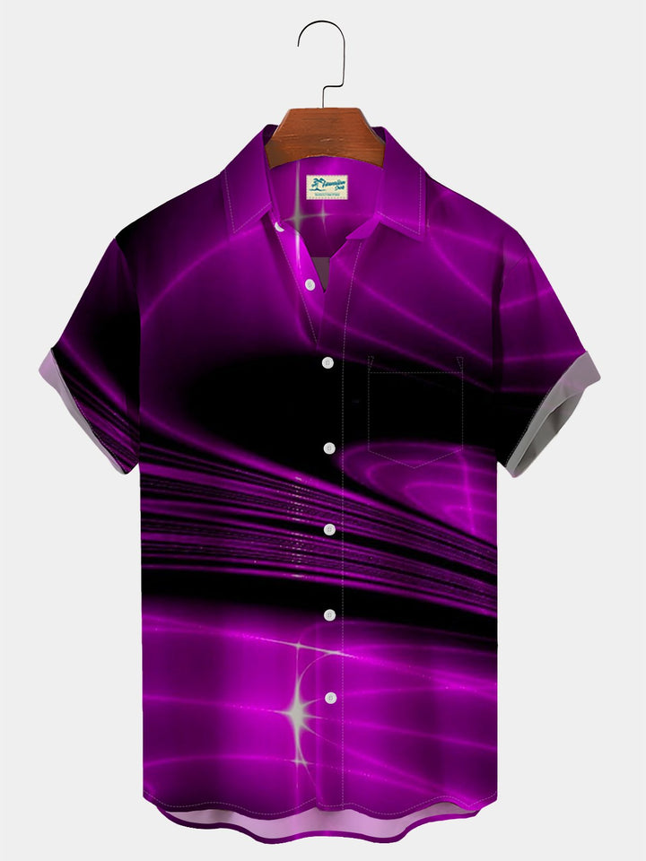 Camisa de talla grande con estampado gradual de arte tecnológico rojo de Alohadaddy