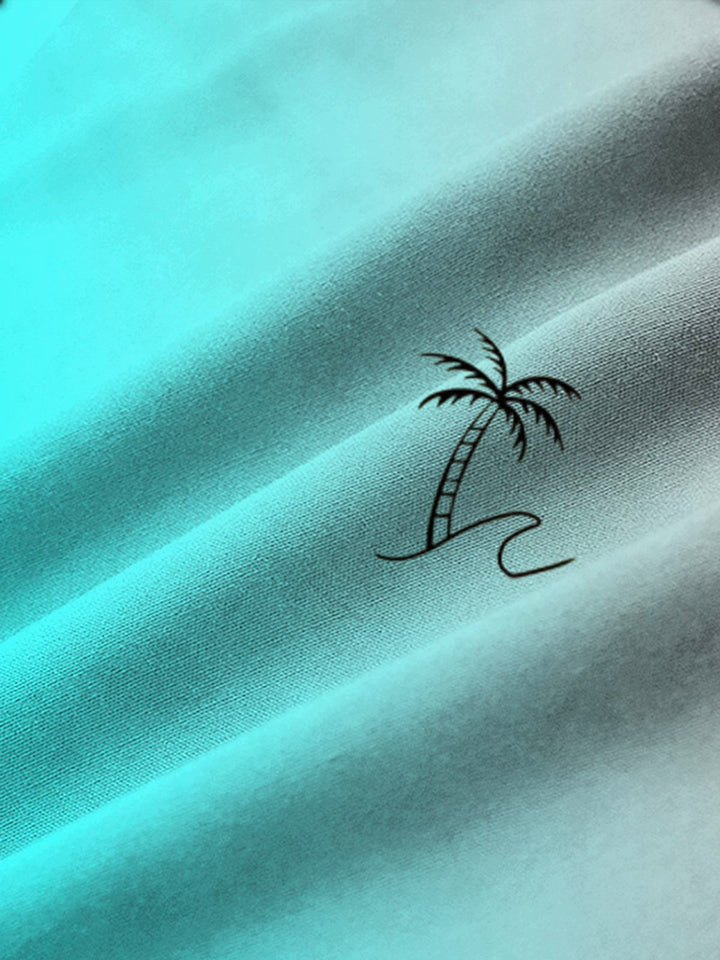 Alohadaddy Hawaiian Gradient Coconut Tree Print Men&