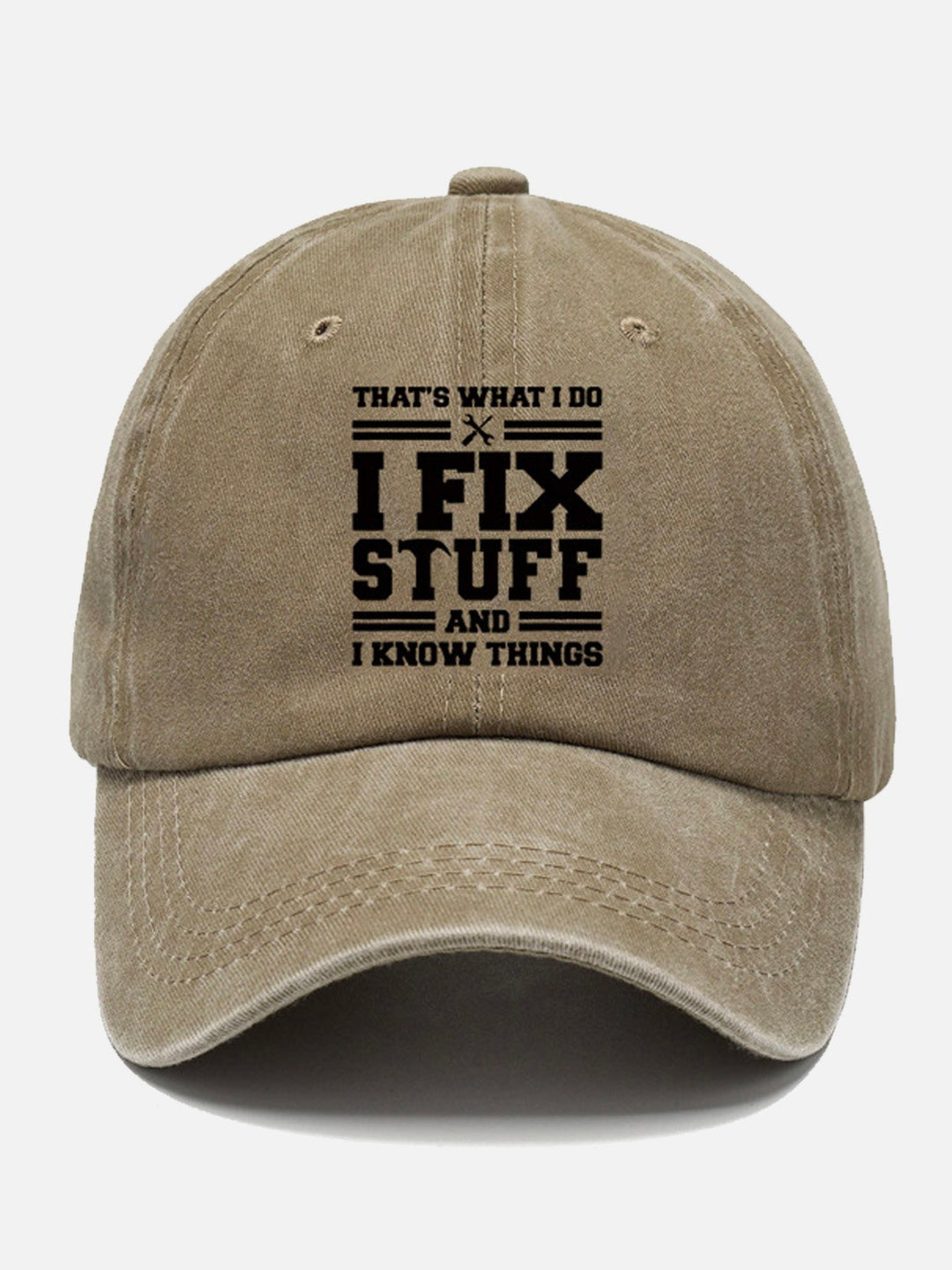 Gorra con letras "I Fix Stuff" para hombre, estilo vintage lavado, años 50, de Alohadaddy