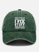 Gorra con letras "I Fix Stuff" para hombre, estilo vintage lavado, años 50, de Alohadaddy