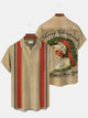 Camisa hawaiana vintage navideña color caqui para hombre de Alohadaddy, camisas de campamento con bolsillo de fácil cuidado y elásticas de Papá Noel, tallas grandes